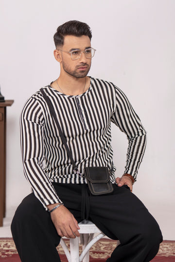 Shadow Textured Crochet Henley