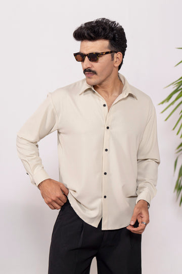 Fawn Textured Oversized Shirt