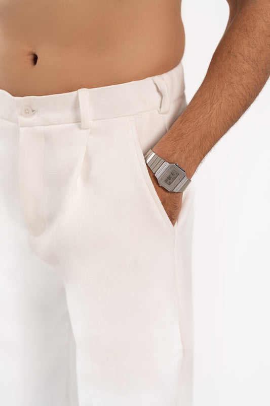 Classic Textured Pleated Pants
