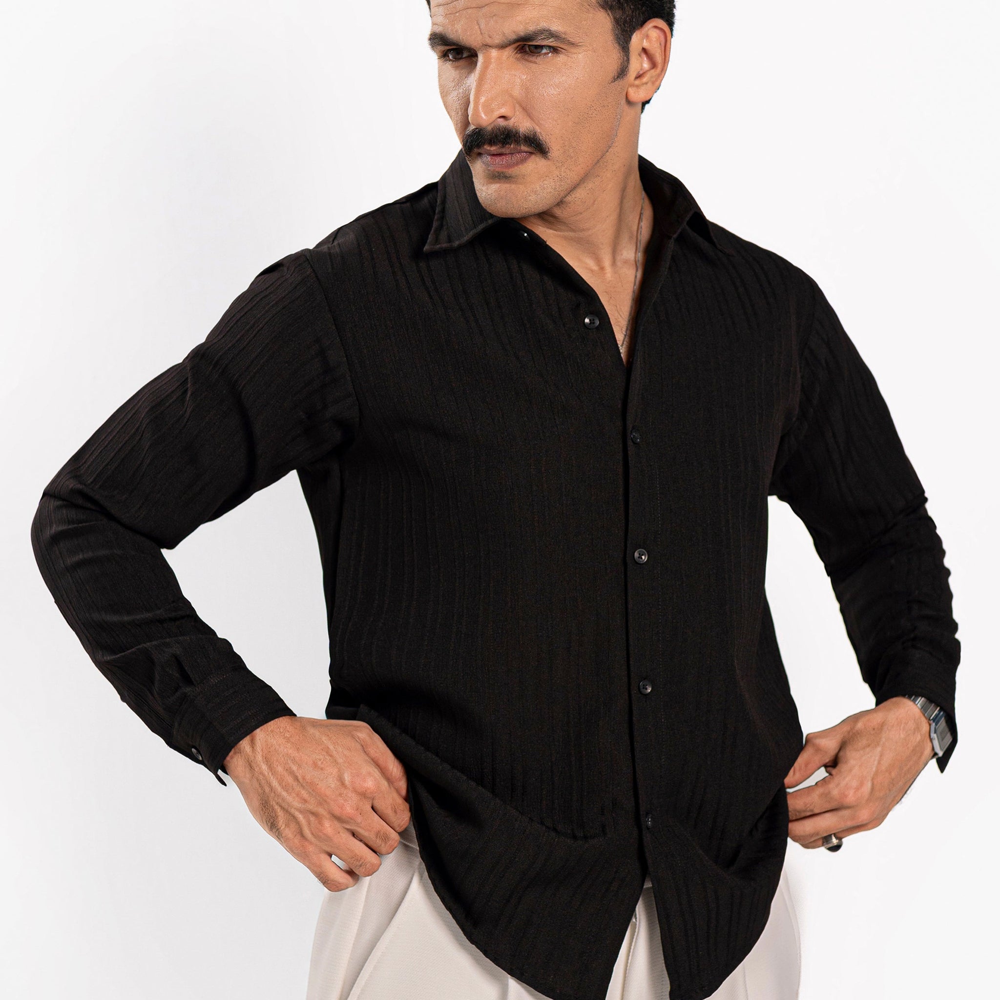 Noir Threaded Shirt - FS