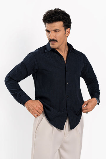 Navy Threaded Shirt - FS