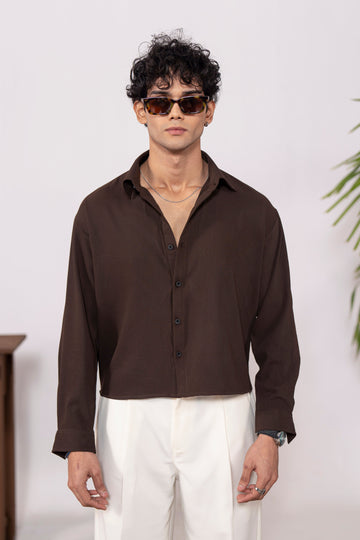 Cocoa Cropped Oversized Shirt