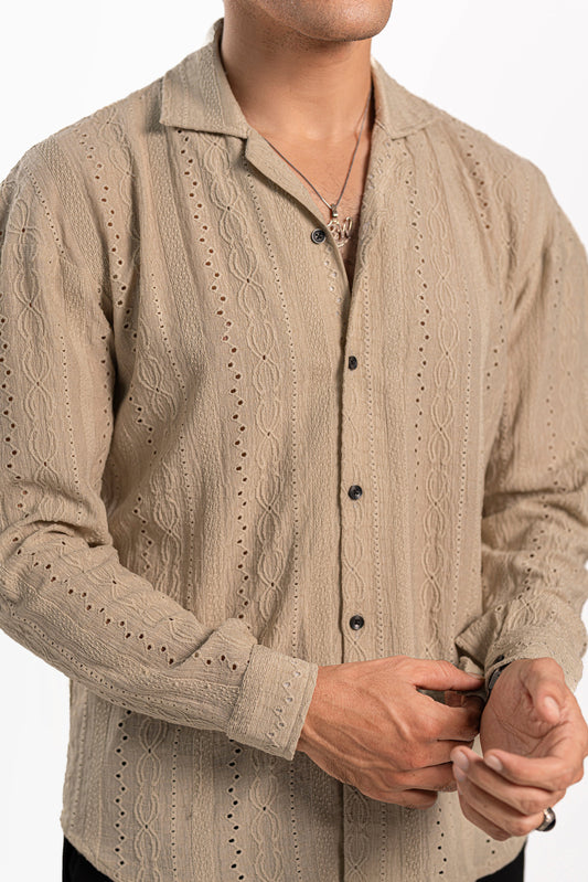 Monaco Sage Oversized Chikankari Shirt