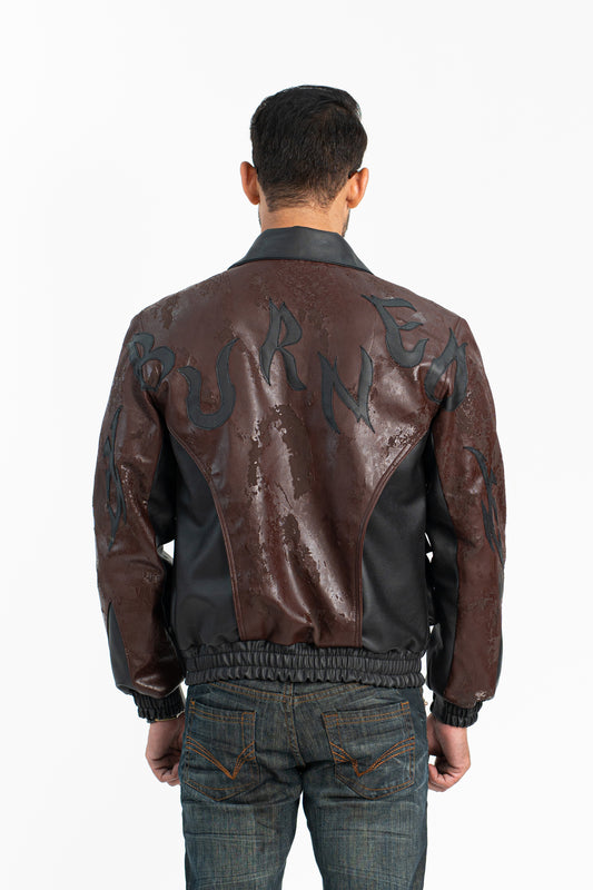 'Burned In Shadows' Faux Leather Jacket - Exclusive