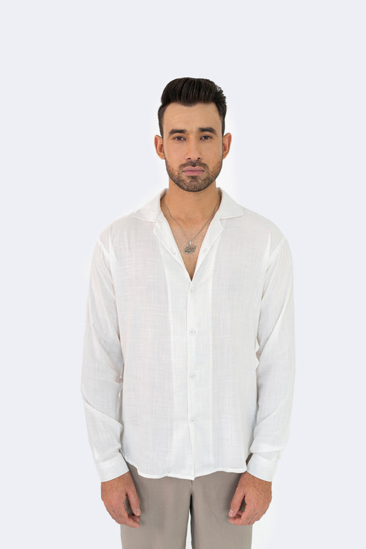 White Formal Textured Shirt