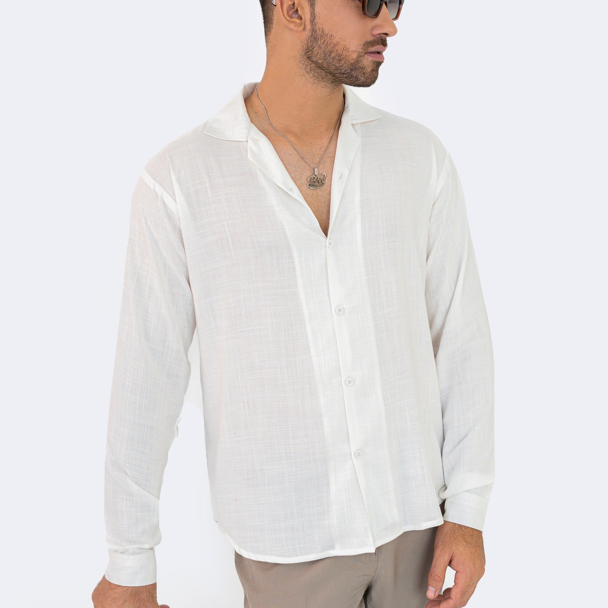 White Formal Textured Shirt