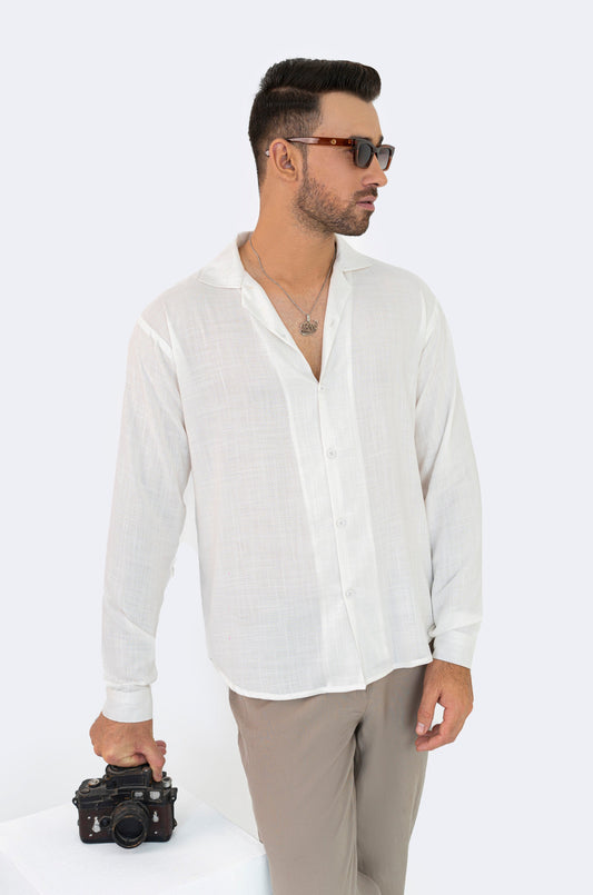 White Formal Textured Shirt
