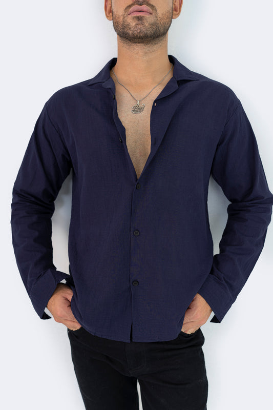 Blue Textured Shirt