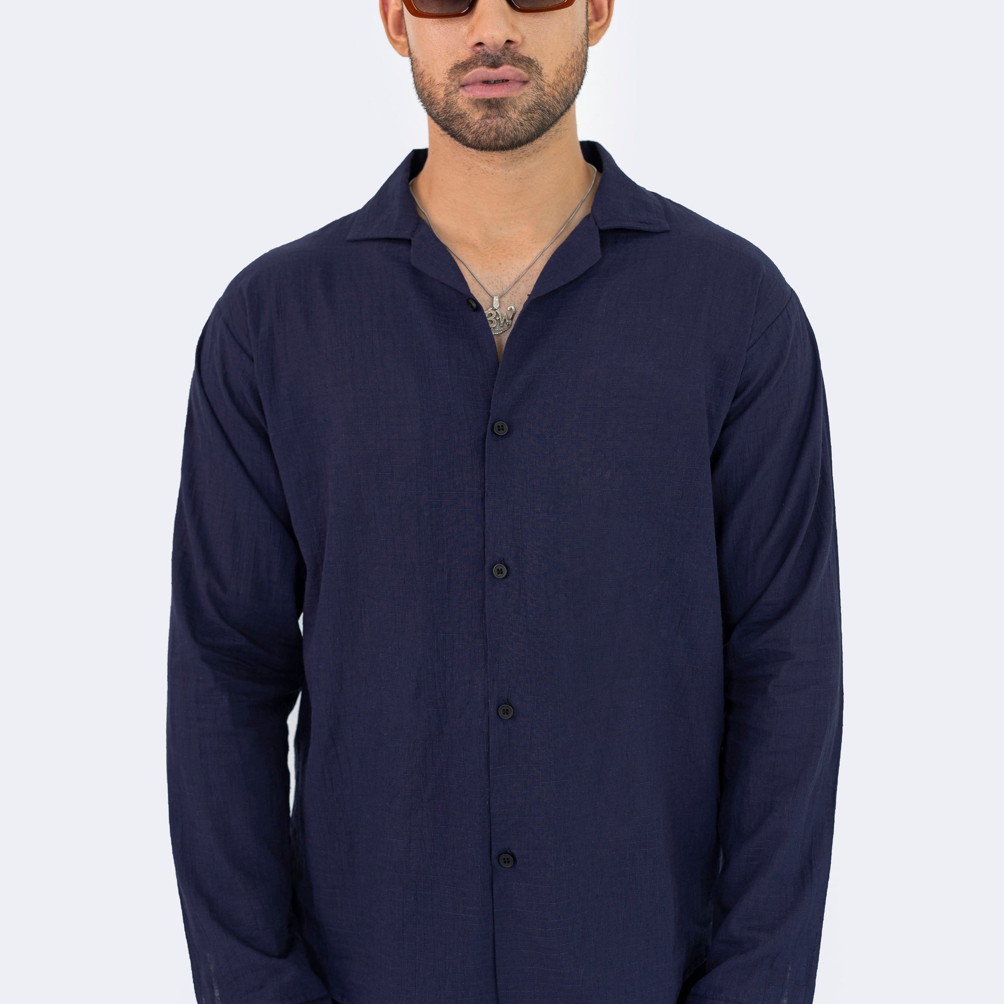 Blue Textured Shirt