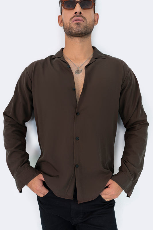 Basic Brown Shirt - Full Sleeves