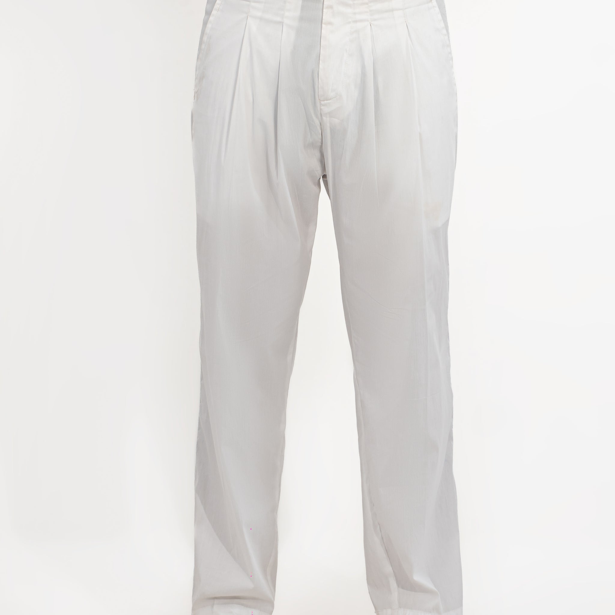 Frosted White Pleated Pants