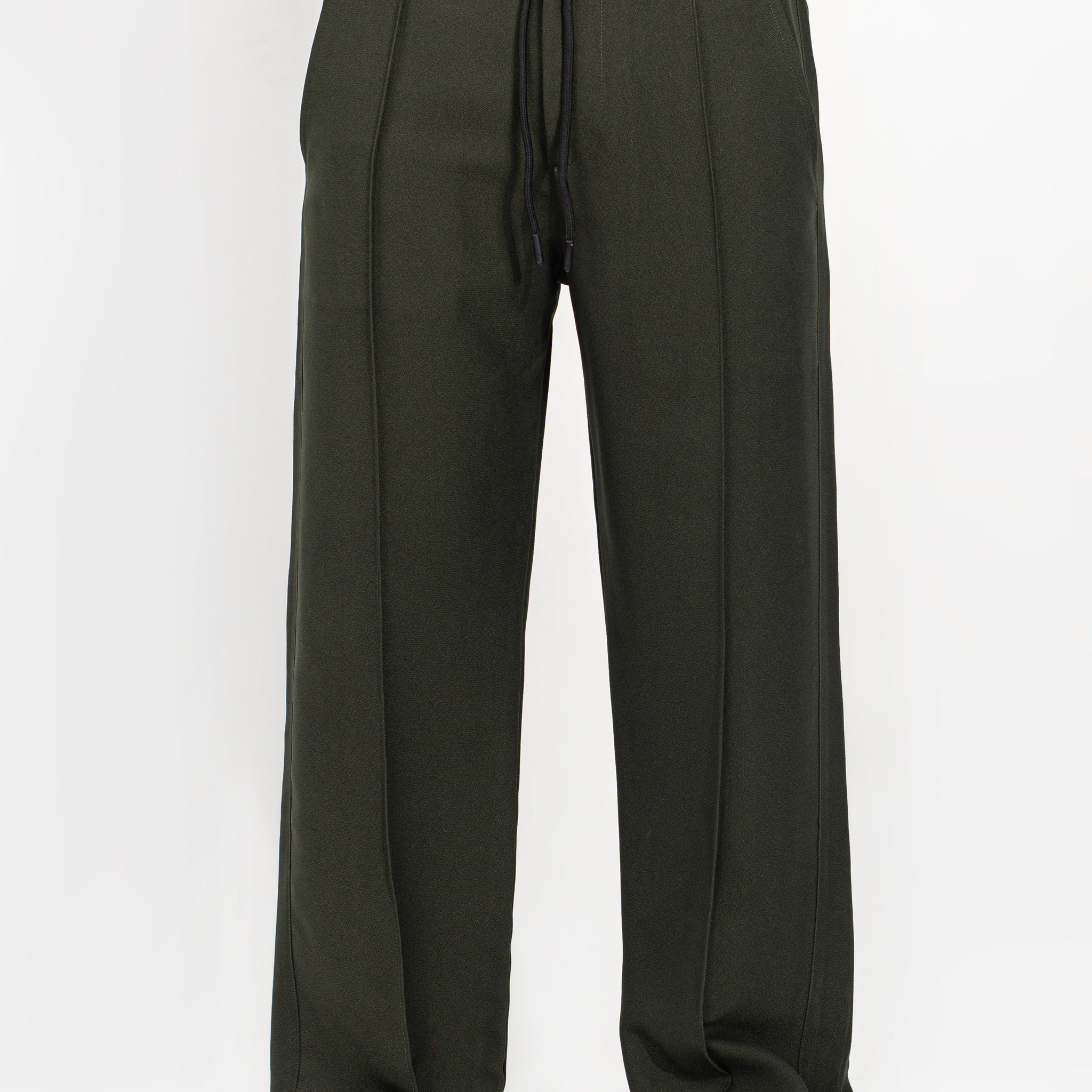 Textured Olive Green Pintex Pants