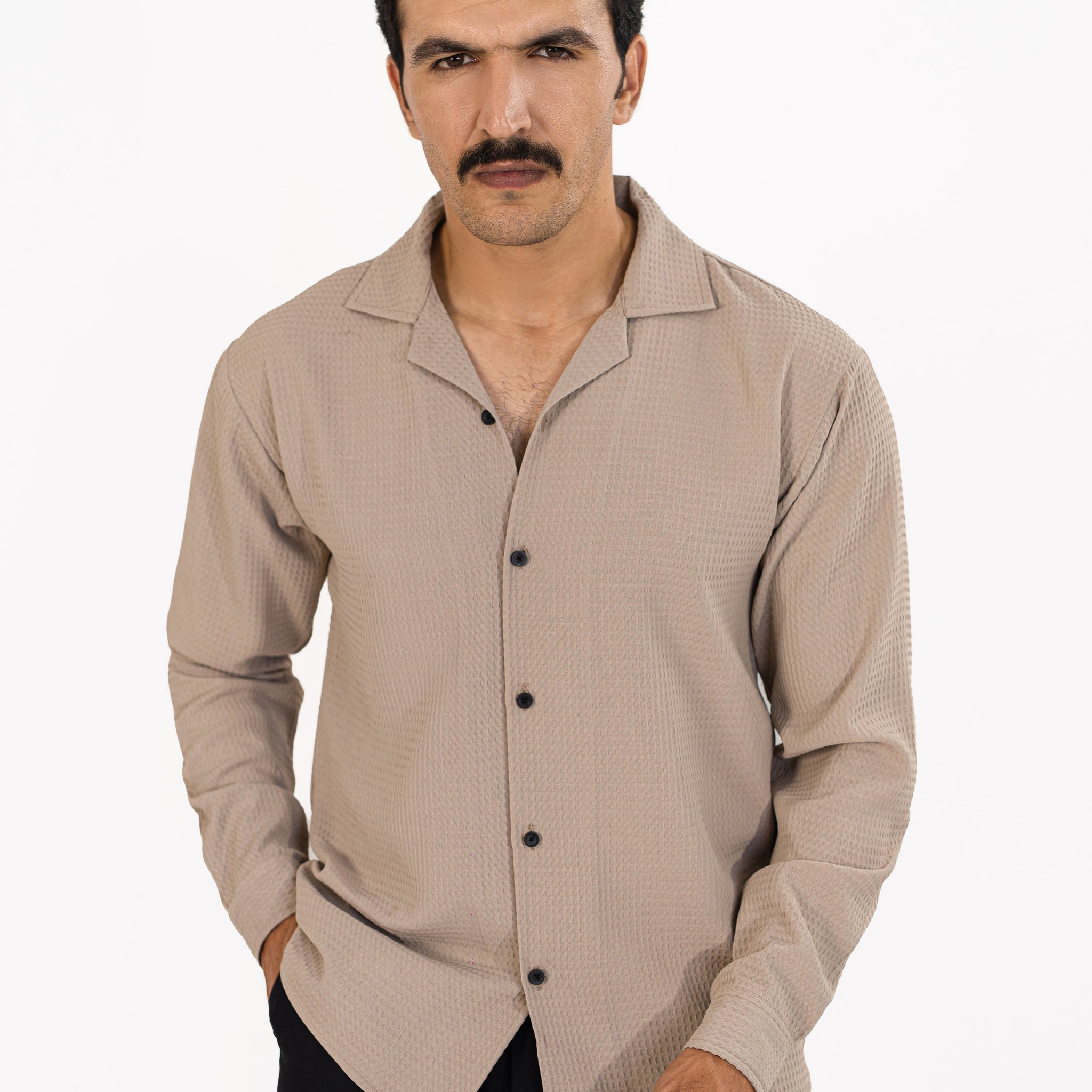 Latte Textured Shirt