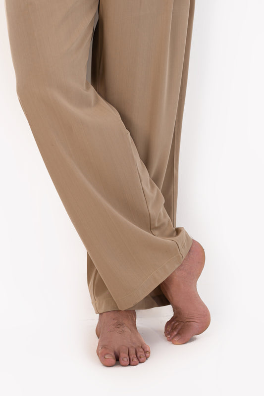Sandy Beige Pleated Pants