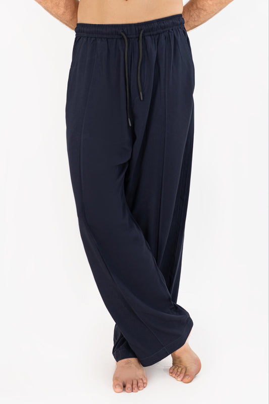 Navy Blue Linen Trouser Pants