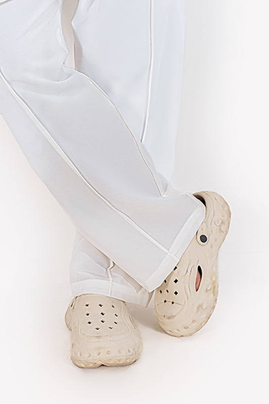 White Pintex Trouser Pants