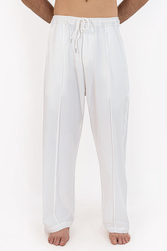 White Pintex Trouser Pants