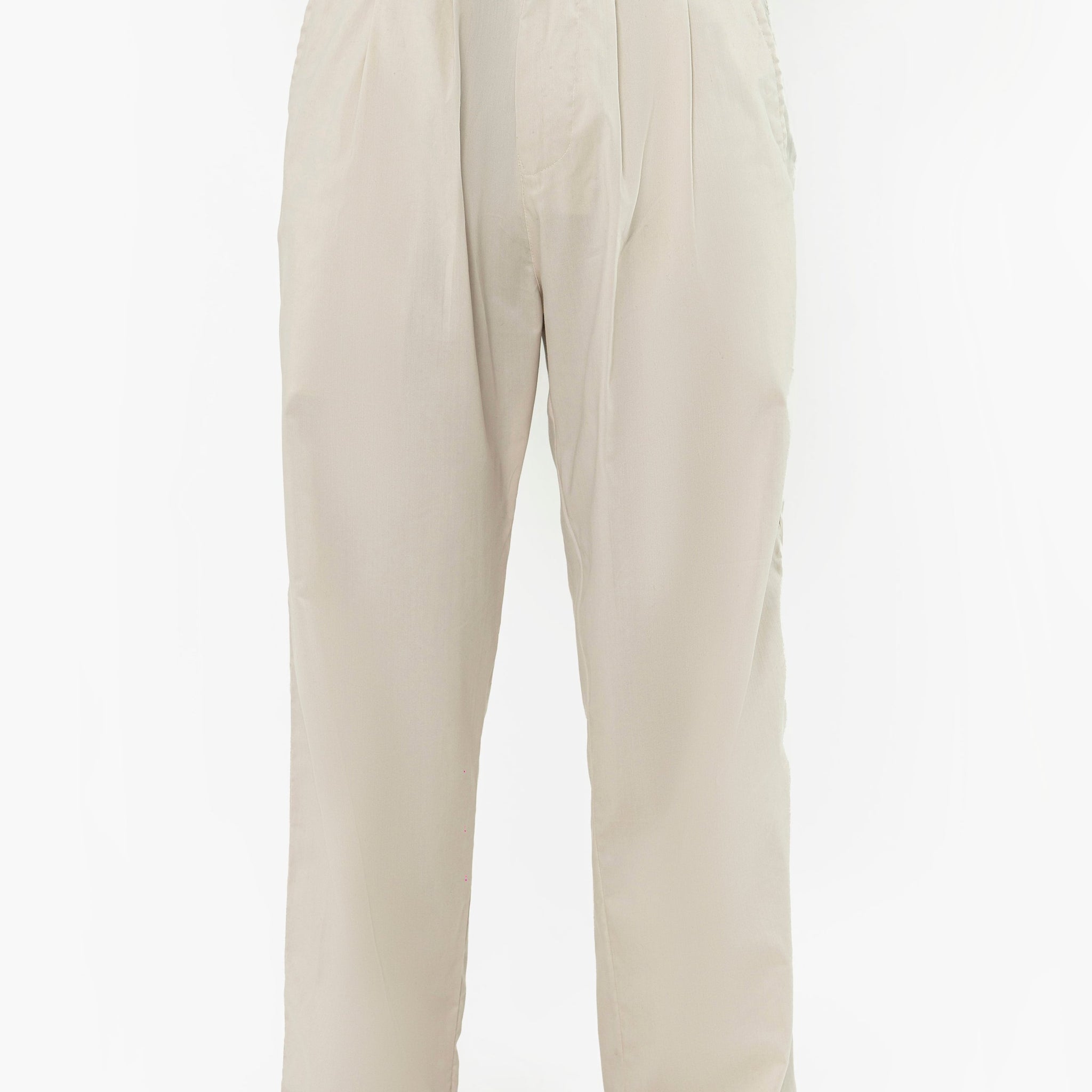 Beige Pleated Pants