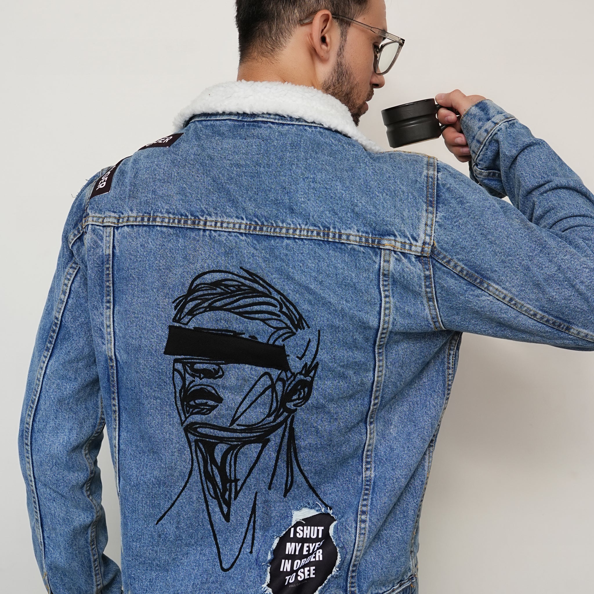 "SHUT MY EYES" Denim Jacket
