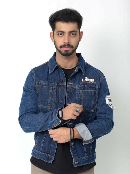 Blue Patchy Denim Jacket