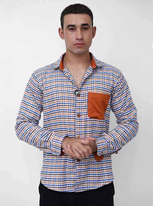 Contrast Check Flannel Shirt