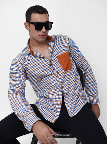Contrast Check Flannel Shirt
