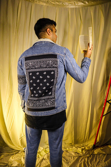Blue Bandana Denim Jacket